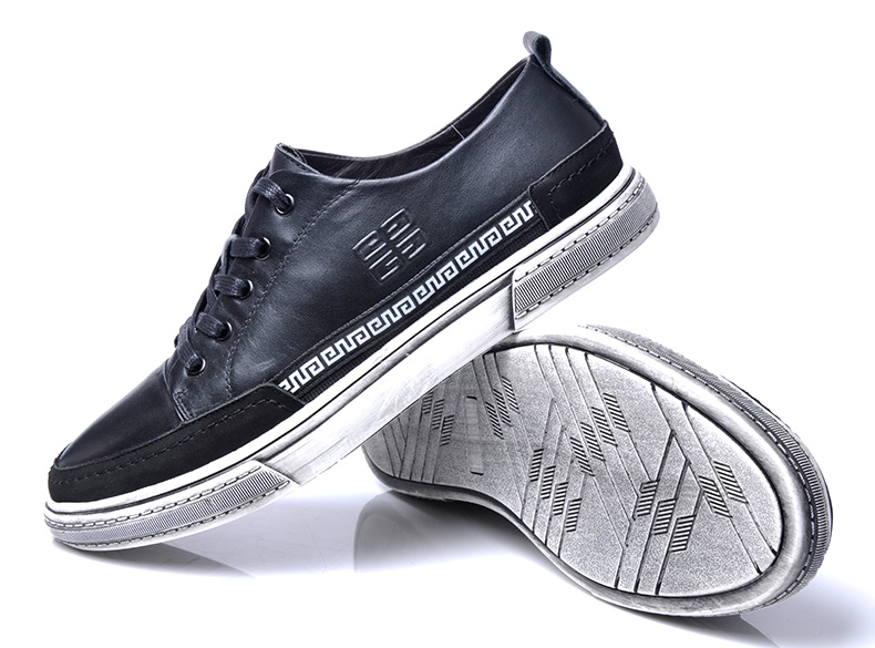 麦高男鞋秋冬新品休闲鞋 男士皮鞋韩版潮流系带板鞋 男单鞋子