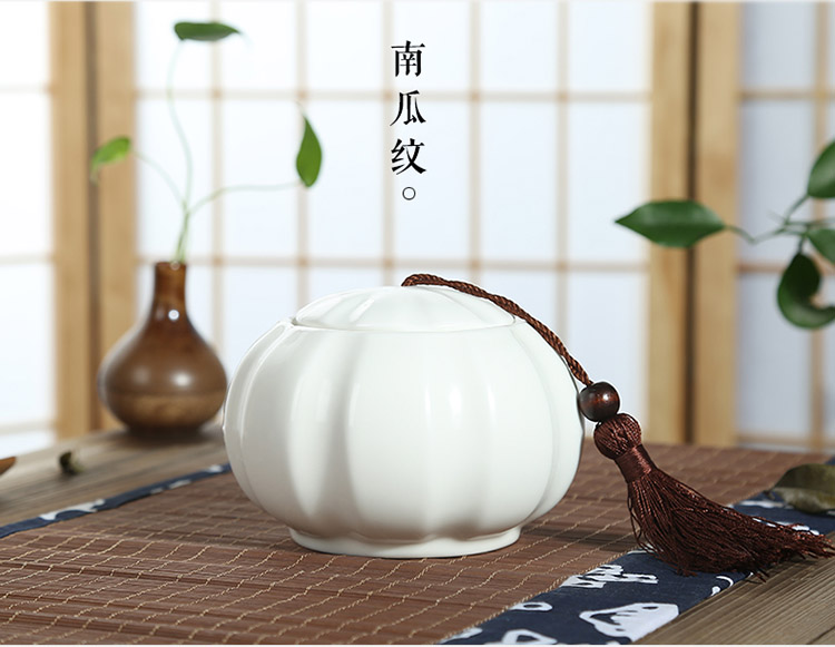 
                                        康韵 陶瓷汝窑茶叶罐 普洱茶罐密封罐大号精品定窑老白茶叶罐 螺纹天蓝茶叶罐                