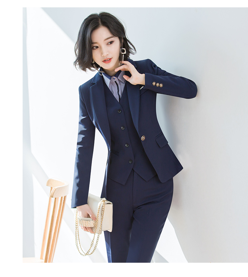 秦菲小西装女长袖职业工装新职业女装套装时尚修身显瘦西服外套面试