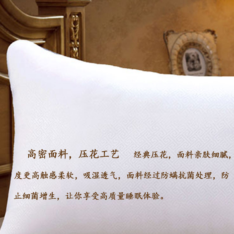 佑昊家纺 洗羽丝绒枕头 颈椎枕 五星级酒店宾馆专用枕芯48*74cm 北欧经典款 单只装