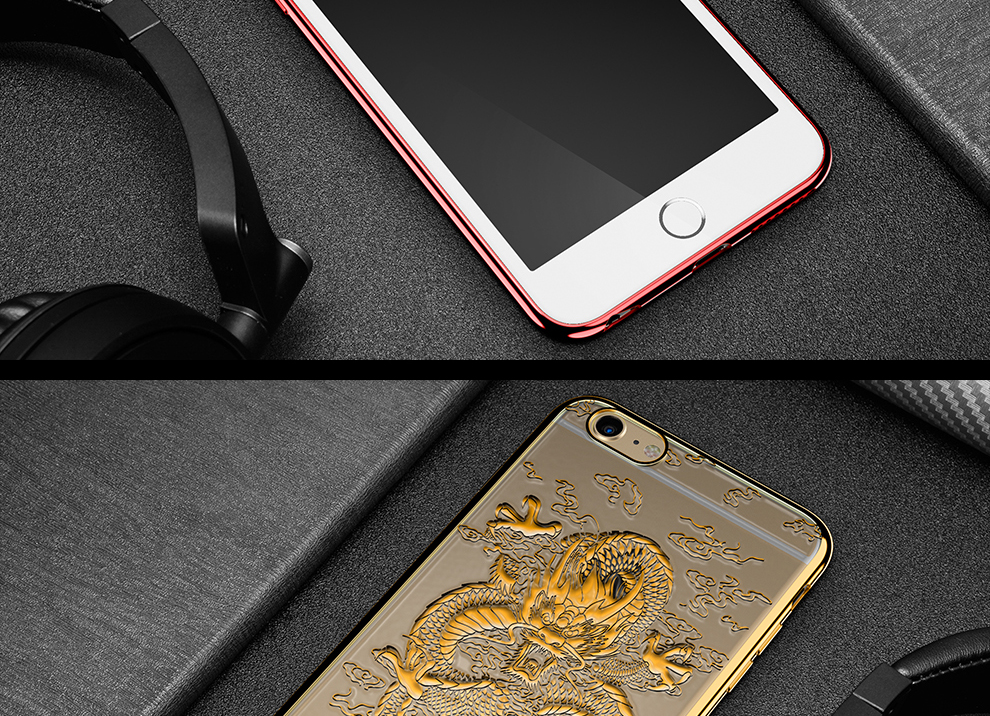 硅胶全包3d浮雕软壳保护套 适用于iphone6s/6splus 中国红龙6p/6splus