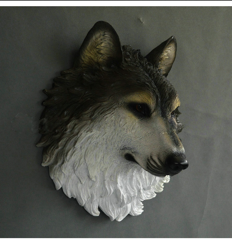 绎美 工艺 礼品 图腾狼壁挂 浮雕狼头墙面装饰品 家庭室内挂件 送男友