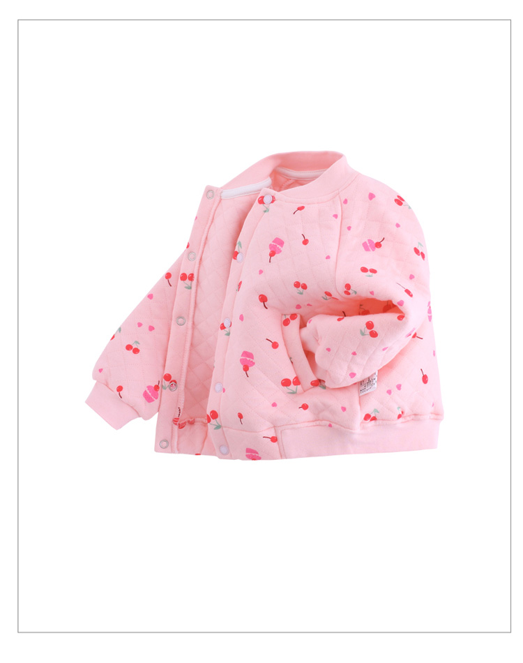 巧尼熊婴儿外套女宝宝秋冬外出服加厚保暖开衫上衣8190 粉色 80cm