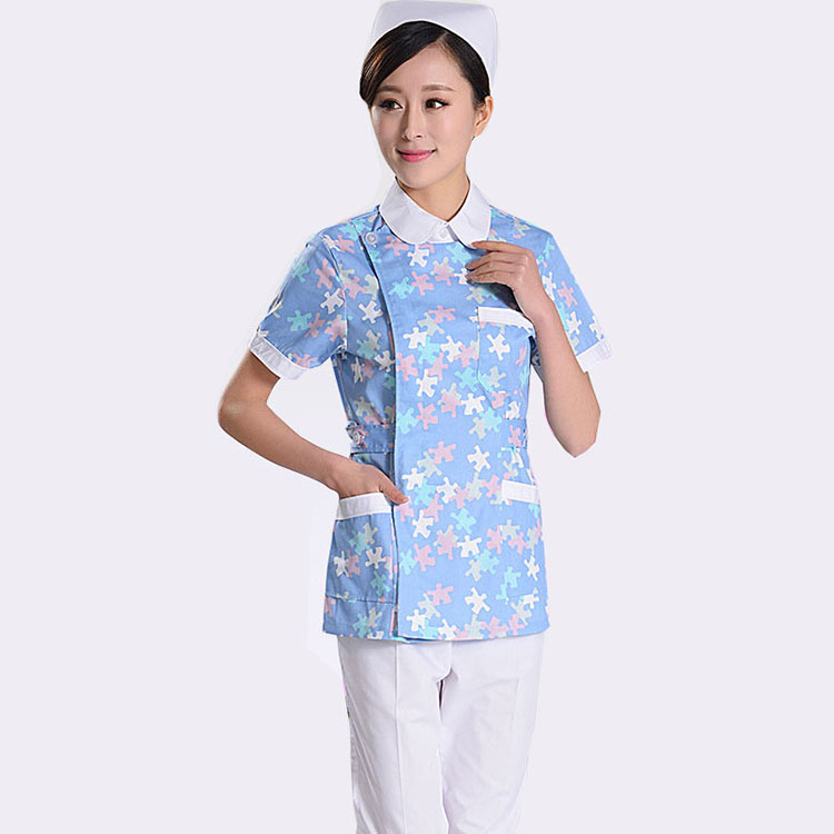 剑貂jiandiao医护工作服冬夏装医儿科产科美容护士服分体套装长短袖蓝