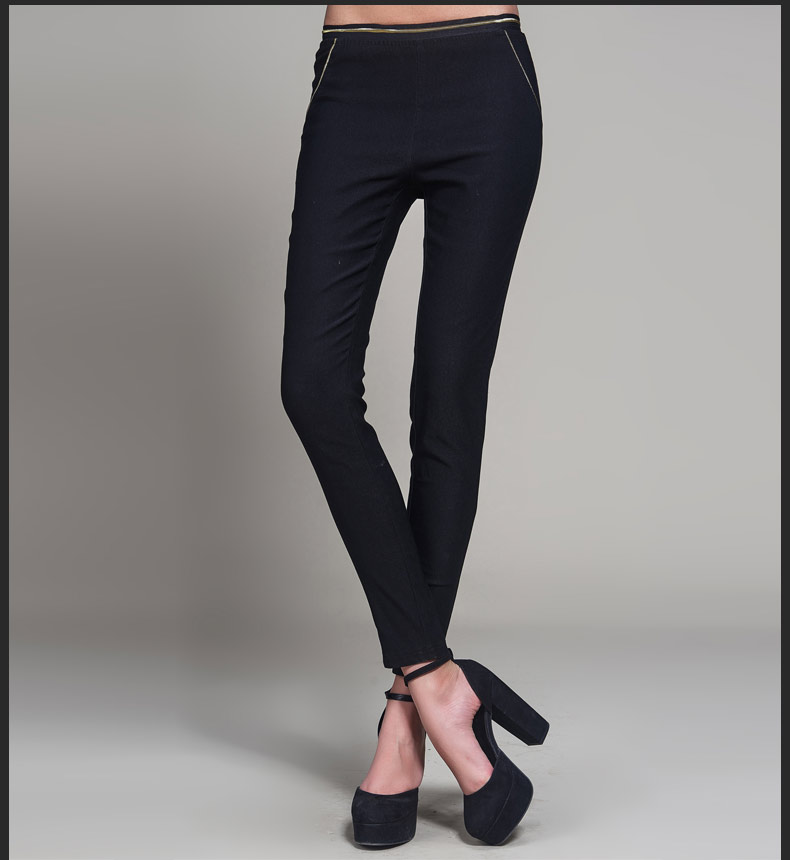 曼丝娜大码女装秋裤胖妹妹秋装2015新品欧美显瘦弹力时尚透气裤子