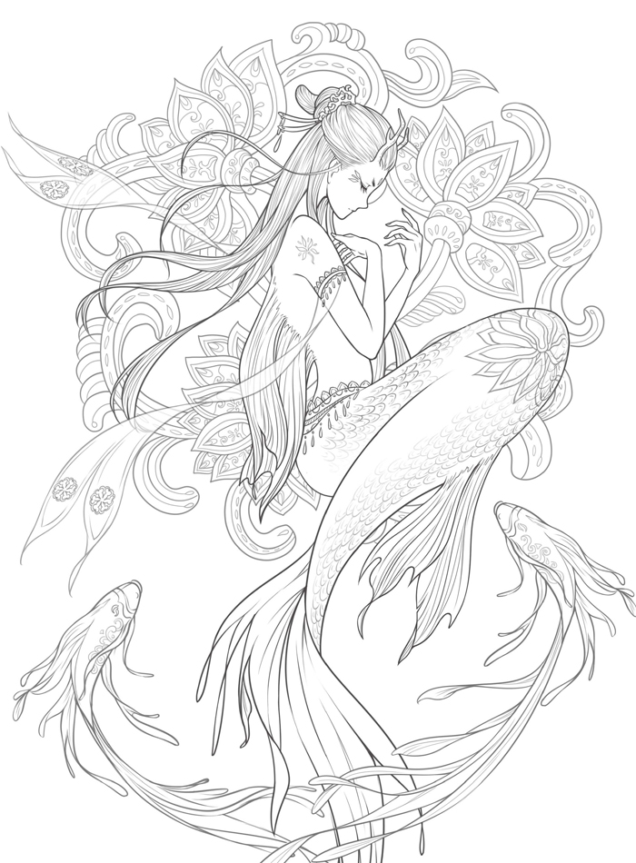 山海经梦神引唯美古风涂色线描集