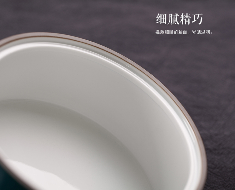 
                                        饮致 陶瓷茶叶罐景德镇仿古色釉储茶罐大号茶仓平盖存茶罐 孔雀绿                