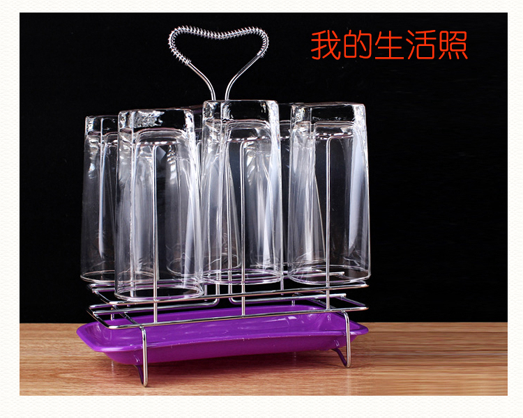 
                                                            仟俪傢 杯架 水杯架子 杯架挂 沥水玻璃杯架子 六位杯架收纳 花型款                