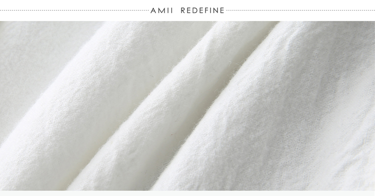AMIIREDEFINE2015秋新品立领绣花前短后长纯棉大码衬衫女61570860 砖红 XL