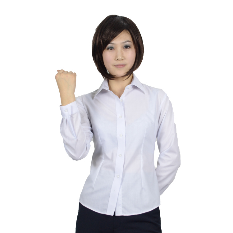 浅末 男女长袖职业装时尚商务衬衫职业装男女款衬衣 ZW0730 浅蓝色 M男