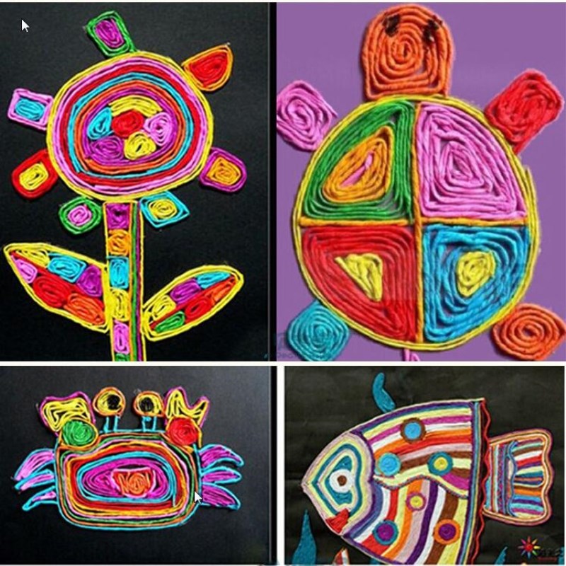 坤祥鼎盛 彩色细纸绳粘贴画儿童diy手工制作创意材料幼儿园纸藤绳子