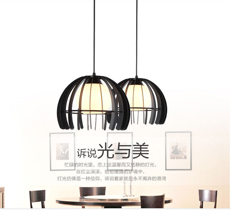 简约 时尚个性创意 半圆餐吊灯饰 书房餐厅铁艺玻璃工业灯具 厨房过道灯饰 单头白色直径280*高210mm