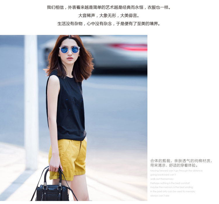 Amii【极简主义】夏新品帅气织带装饰折边纯棉大码休闲短裤女11540395 米白 S