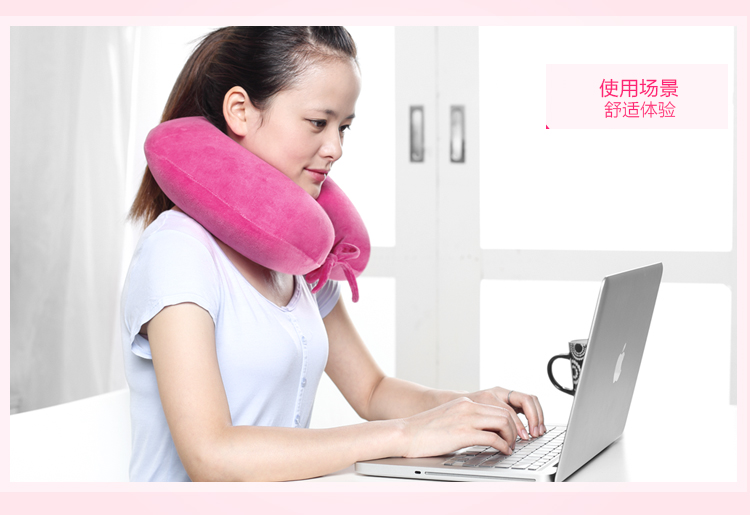 佳奥（JAGO）记忆棉U型枕 呵护颈椎午睡休闲护颈枕 深紫