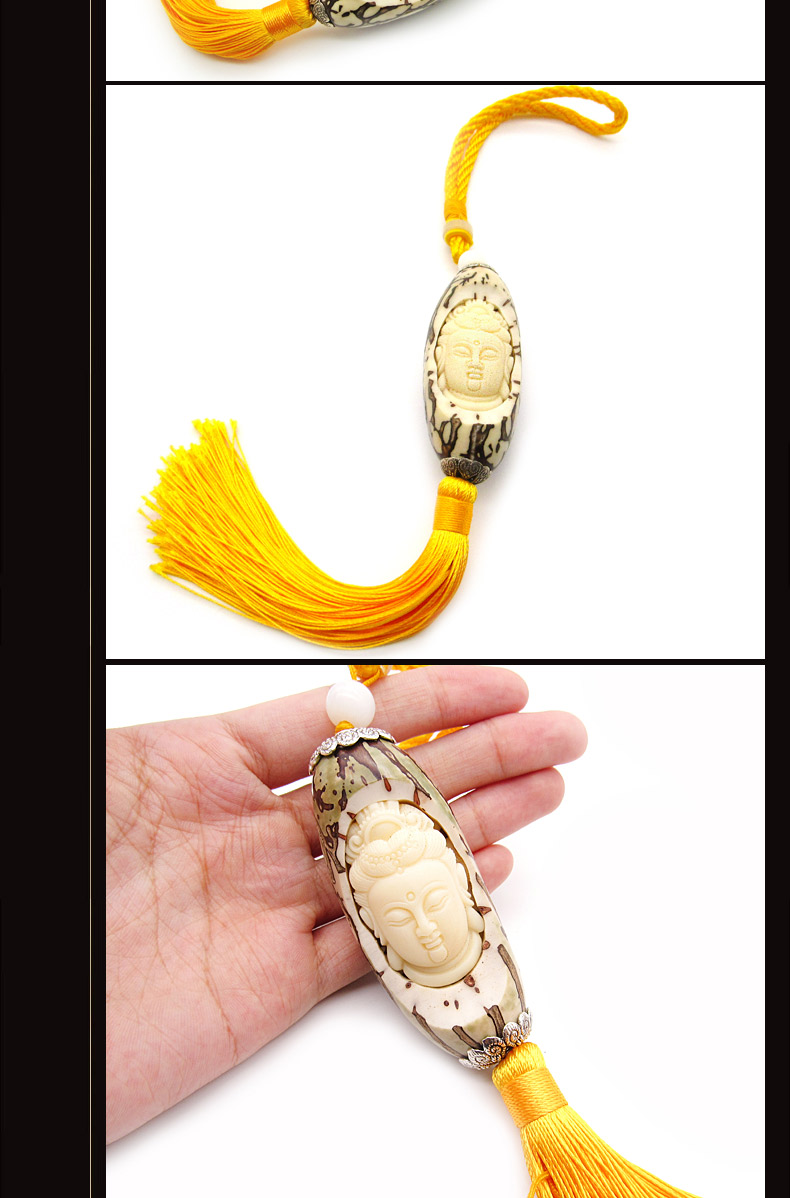 彩荷佛心果千眼菩提子佛手雕刻观音佛珠手串diy饰品配件车挂佛心果紫