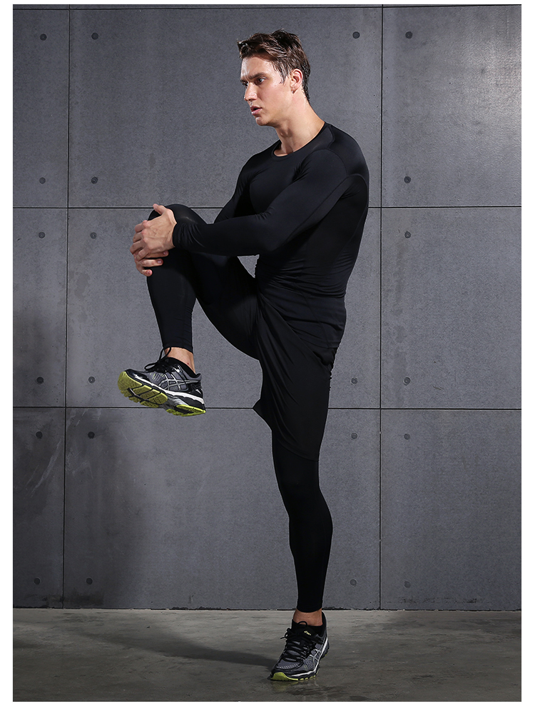 运动紧身裤男速干训练足球篮球打底裤pro高弹力压缩跑步长裤春夏季