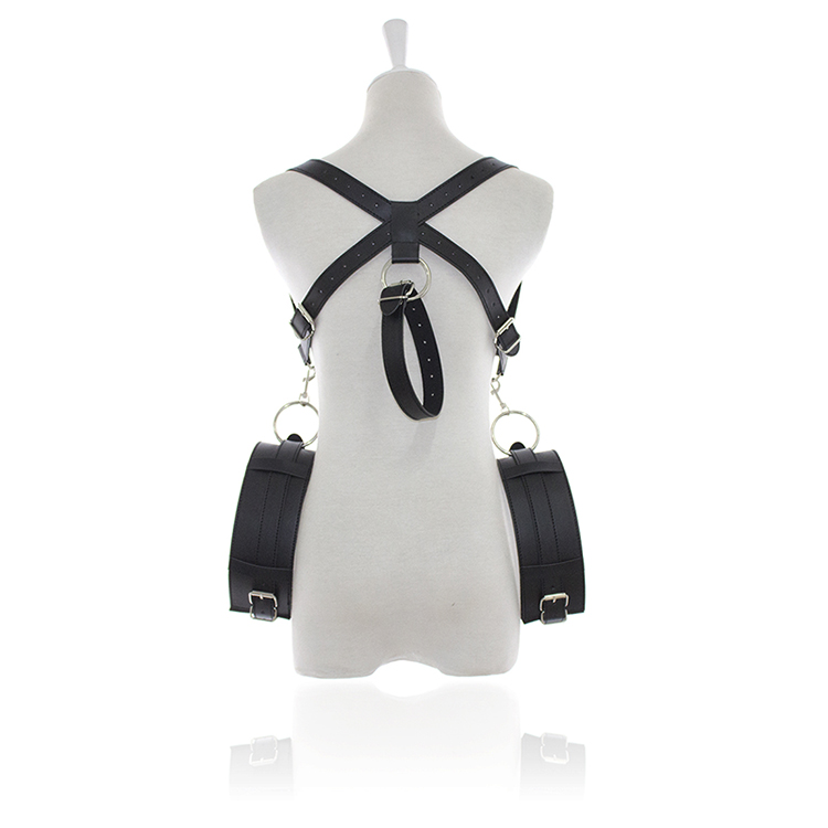 桃色缘m字皮革张腿分腿腰颈铐捆绑带私密刺激sm情趣用品男女用器具sm