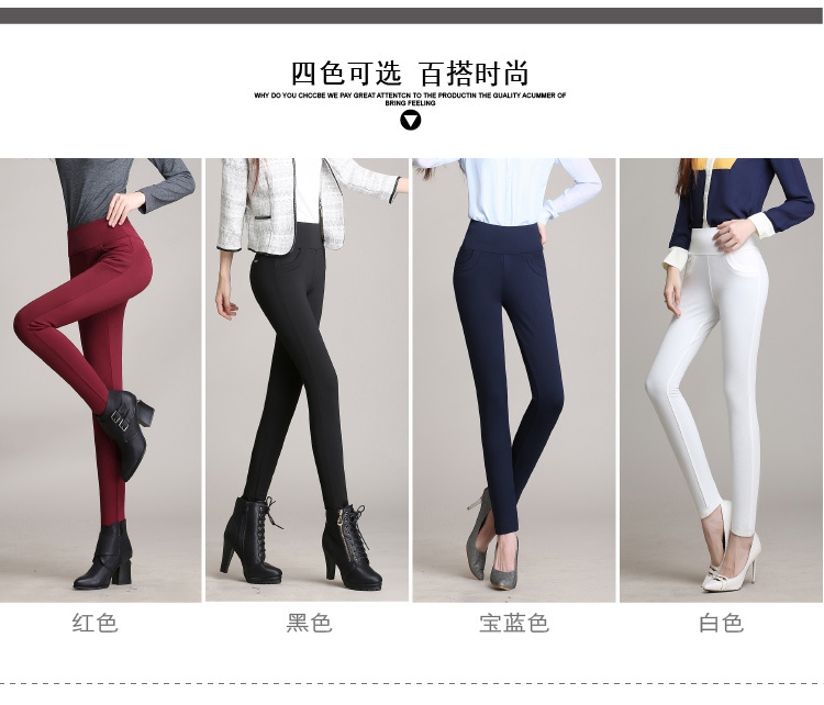 苏博德 2015秋季正装裤秋裤女长裤大码高腰可外穿铅笔弹力紧身裤 白色 5XL