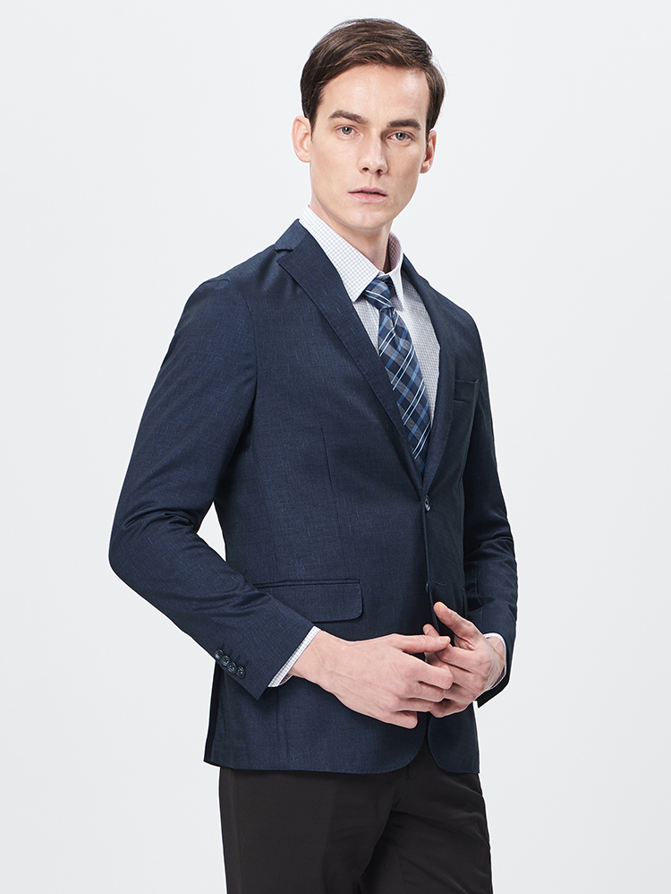 firs杉杉 西服男 2018春季新款男士单西休闲版小西装 fxwb6054-1蓝色