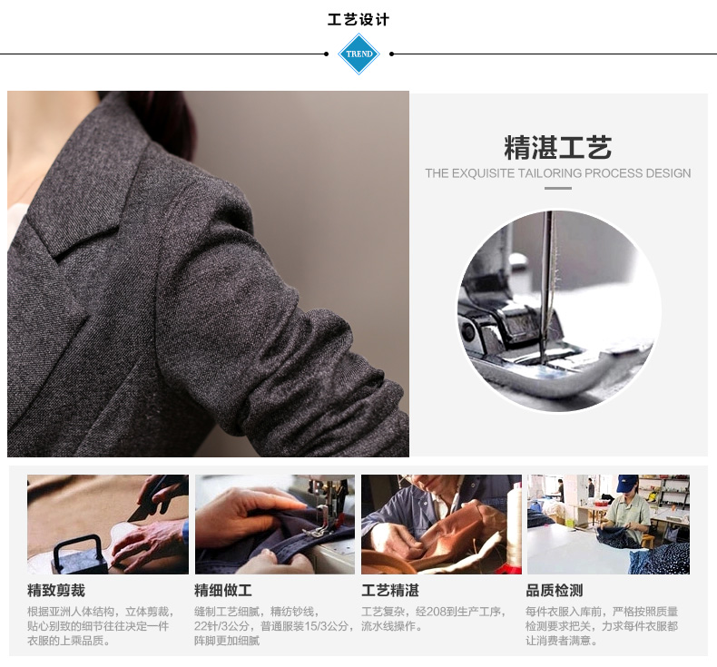 时尚魔者小西装女2016秋双排扣收腰开叉职业短外套　  M112 黑色 M