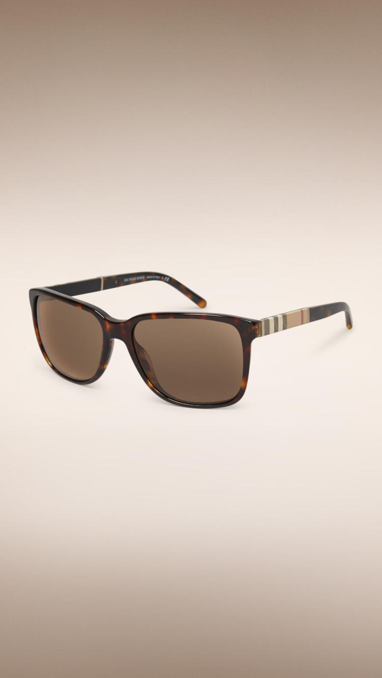 巴宝莉/burberry 男士新款格纹装饰方框太阳眼镜 玳瑁纹 39540471