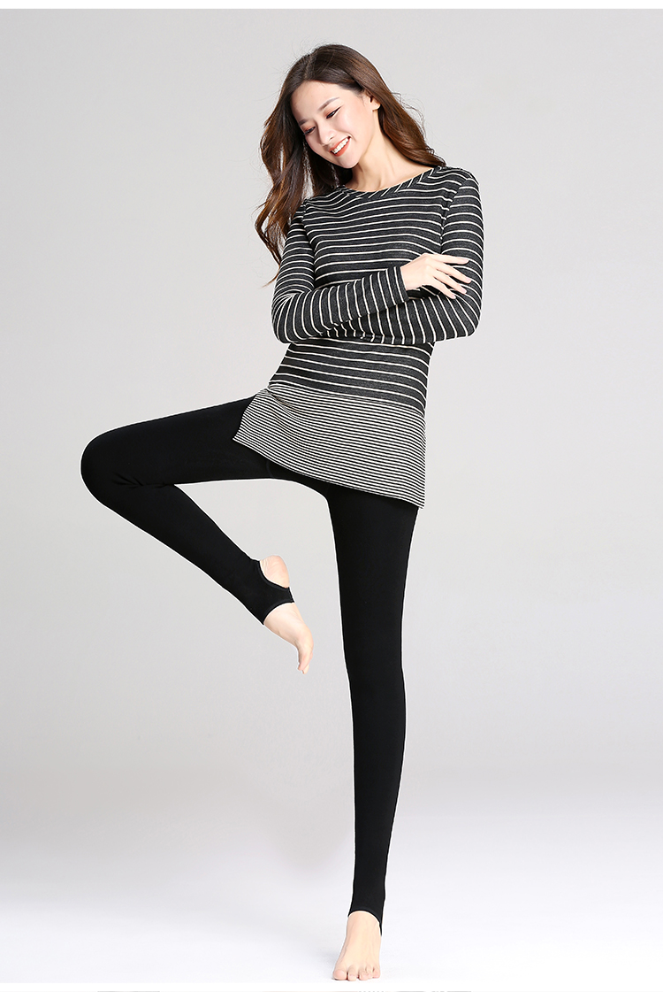 梦舒雅女裤冬季脚蹬裤外穿 打底裤黑色高弹加绒加厚裤子女长裤 j