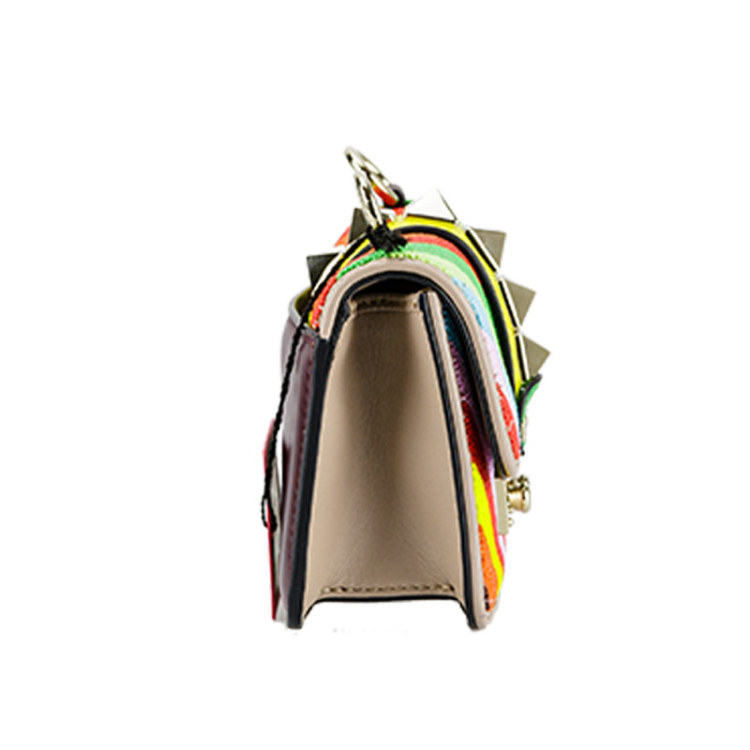 华伦天奴(valentino)lock系列女士拼接色皮革单肩包女包iw2b0898 ryc