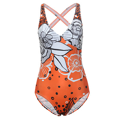 爱慕笑靥如花连体泳装am68x31 橘白印花 165【图片 价格 品牌 报价】
