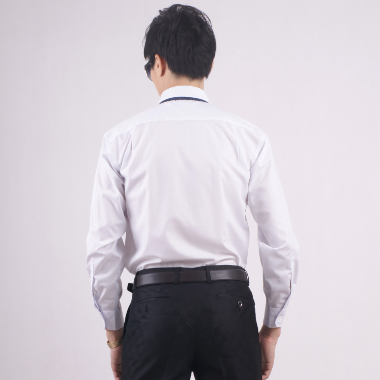 浅末 男女长袖职业装时尚商务衬衫职业装男女款衬衣 ZW0730 浅蓝色 M男