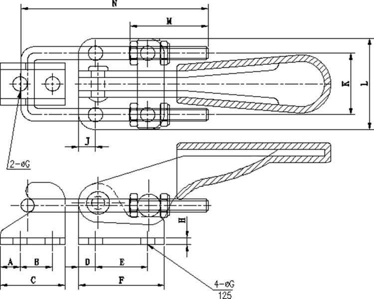 凌佩健木箱工具箱搭扣蜜蜂箱五金箱扣工业箱扣子快速夹具锁扣门闩式
