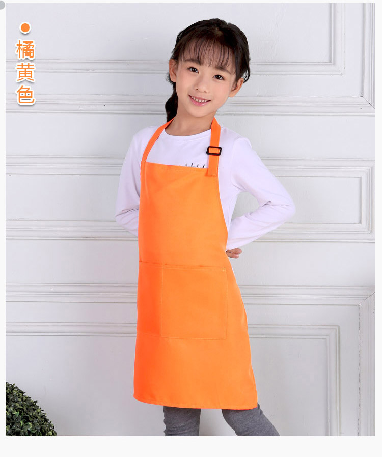 七之莲 儿童围裙定制 5-7岁韩版小孩子围裙 幼儿园宝宝画画罩衣 绿色