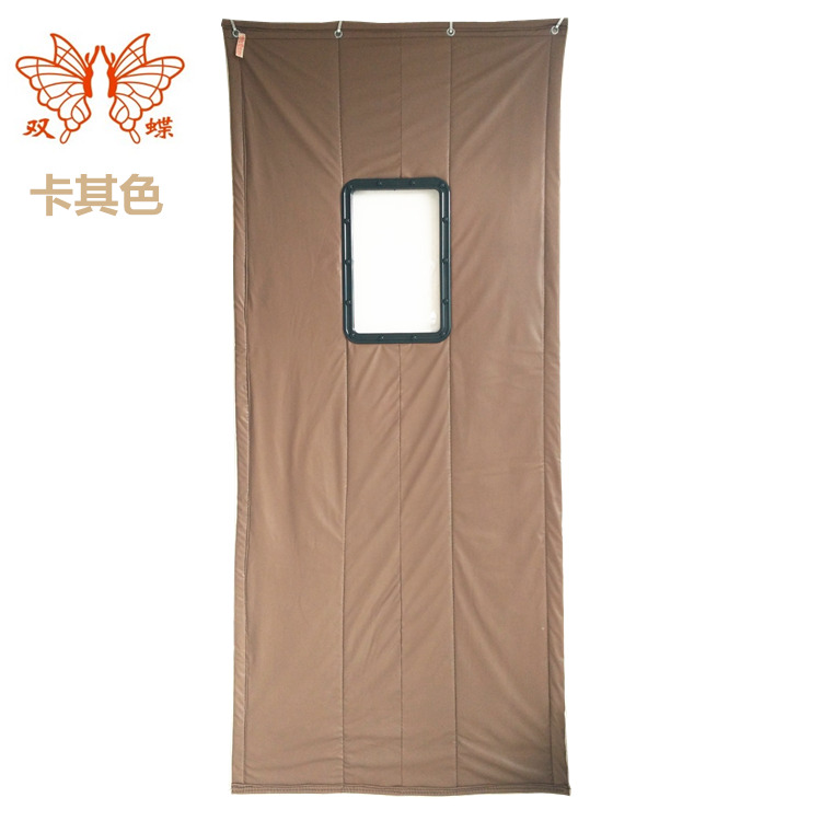双蝶品牌定制皮革棉门帘空调帘子加厚防风保温保暖冬季隔音防水隔断帘 橙黄色 订制/专拍