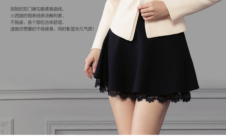 汤菲儿 小西装女2015秋冬短款韩版修身女长袖休闲小西服 职业时尚百搭外套XXZ8502 XL