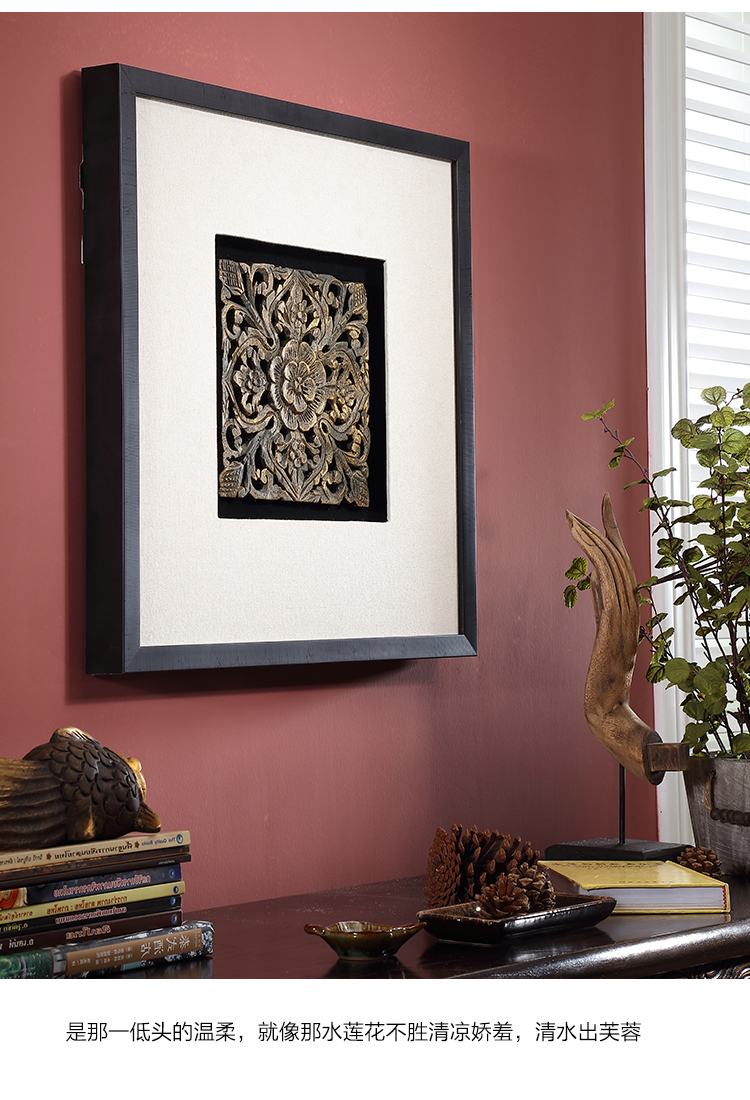 泰域 泰国手工镂空木雕装饰画客厅沙发背景墙挂画 东南亚会所酒店卧室