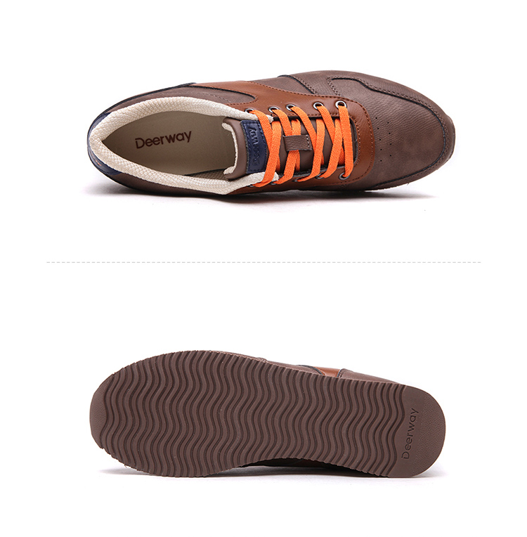 德尔惠deerway 男鞋经典跑鞋新品运动鞋跑步71514575 茶色/酱色 44