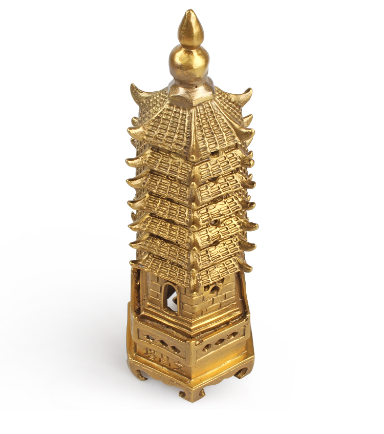 黄铜7层七层文昌塔摆件 旺文益智助考书房办公室家居工艺品风水摆设
