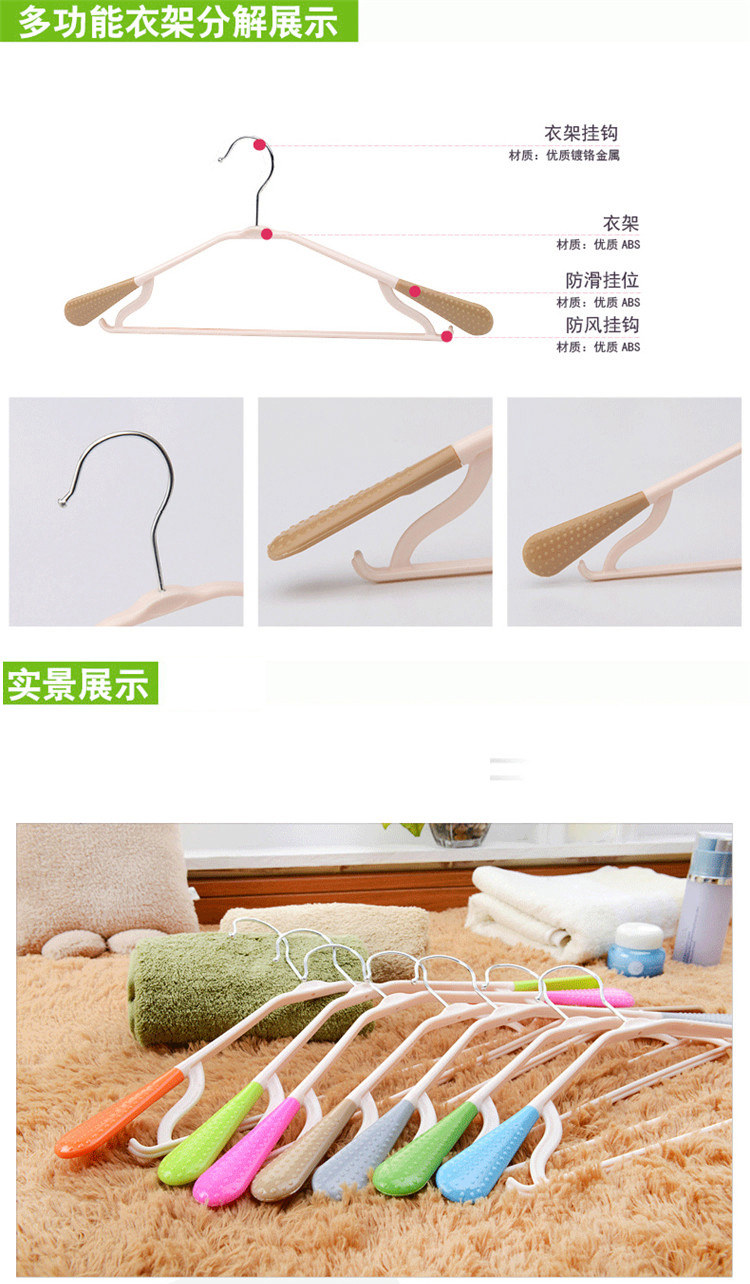 
                                        星扉木质衣架 加厚衣服撑防滑衣挂  晾衣架 晒衣架套装 多彩衣架20个装混色                