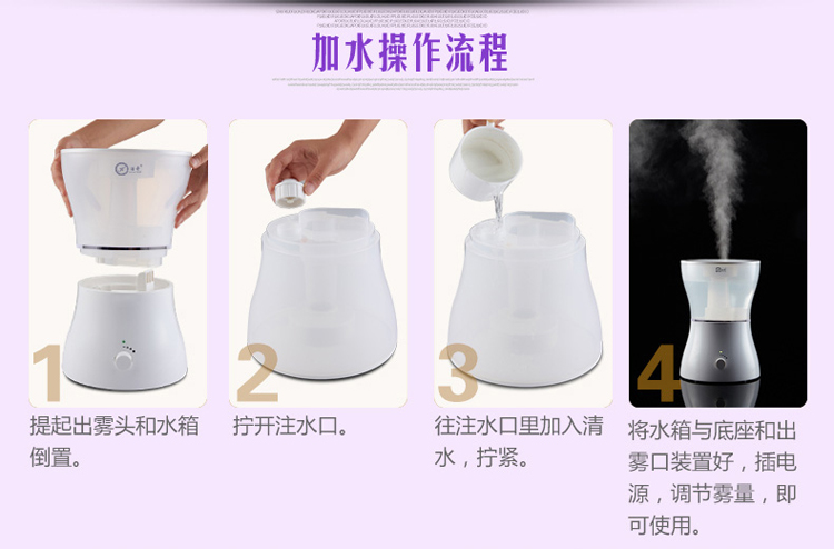 
                                        浩奇 空气香薰机办公室家用静音大容量加湿器 白色                