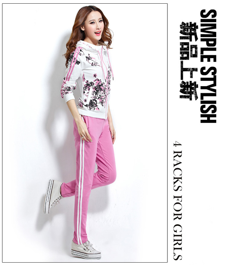 22 2016秋冬新款女装加绒加厚时尚卫衣三件套女休闲运动套装舒适修身大码卫衣女 三件套 M码