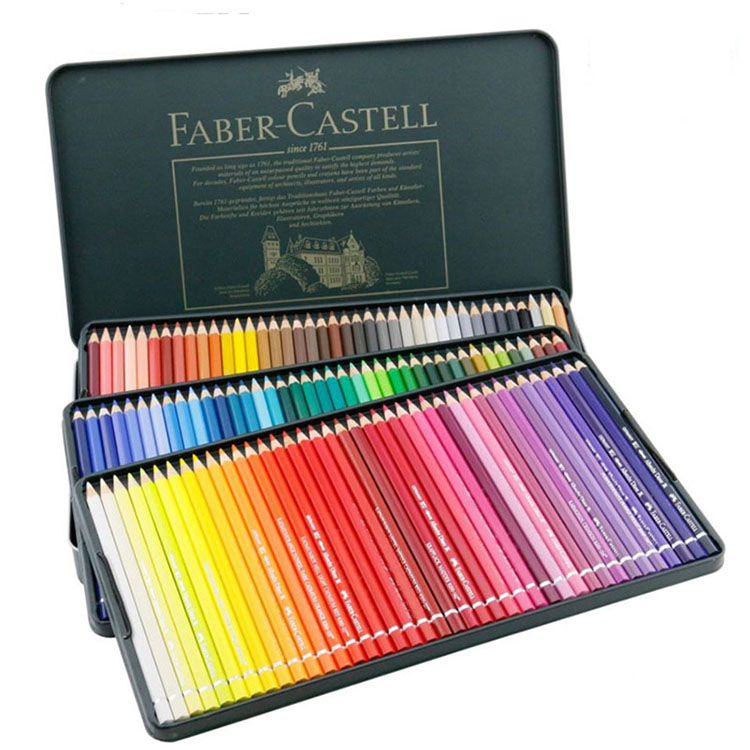 辉柏嘉fabercastell水溶彩铅绿盒艺术家系列大师级绿铁盒60色套装