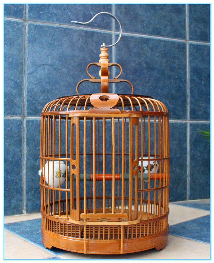 别颖 鸟笼子 竹质手工画眉鸟笼八哥镂空繁殖箱养殖笼鸟窝 空笼无配件