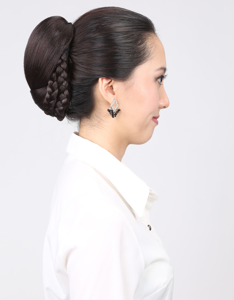 娇滴(cutie) 娇滴滴假发 发圈盘发髻 新娘花苞头 大发包盘头扣式发包