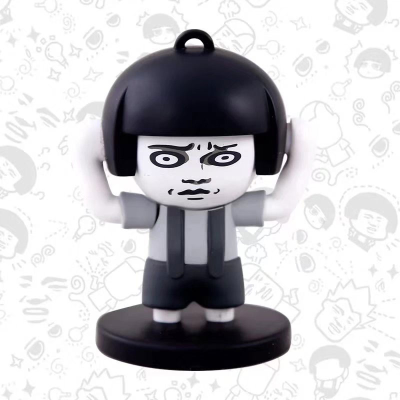 搞笑蘑菇头金馆长表情包变脸玩具盒装公仔玩偶模型玩具动漫手办