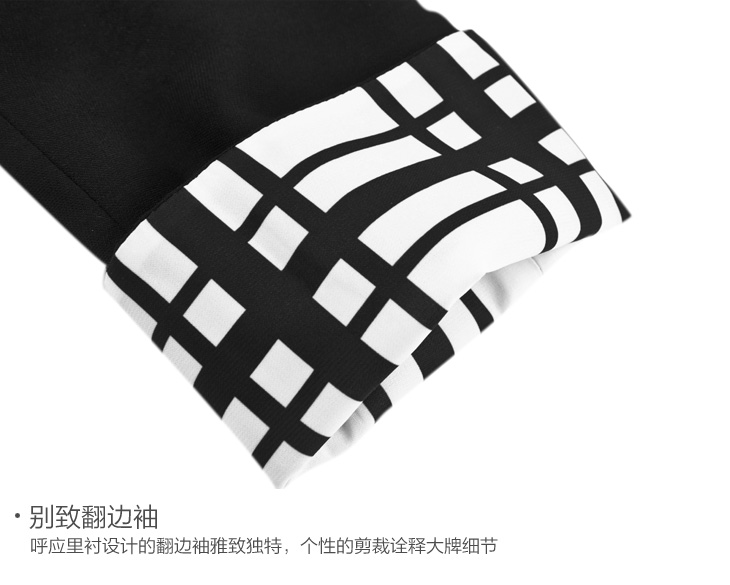 【新闪耀】太平鸟女装2015秋装新品男友式西装 A2BA43302 黑色 S