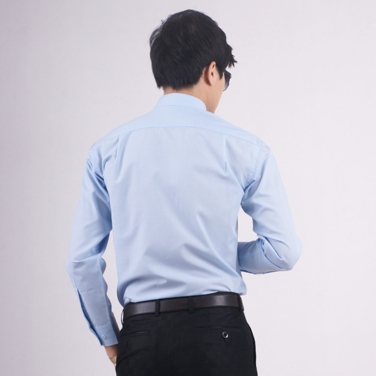 浅末 男女长袖职业装时尚商务衬衫职业装男女款衬衣 ZW0730 浅蓝色 M男