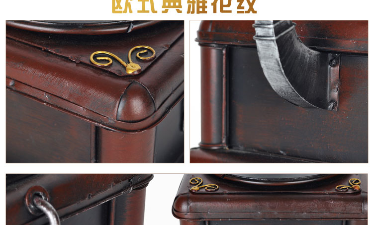 
                                        时光巴士 复古家居摆件装饰品留声机客厅摆设工艺品模型怀旧美式乡村 B款                