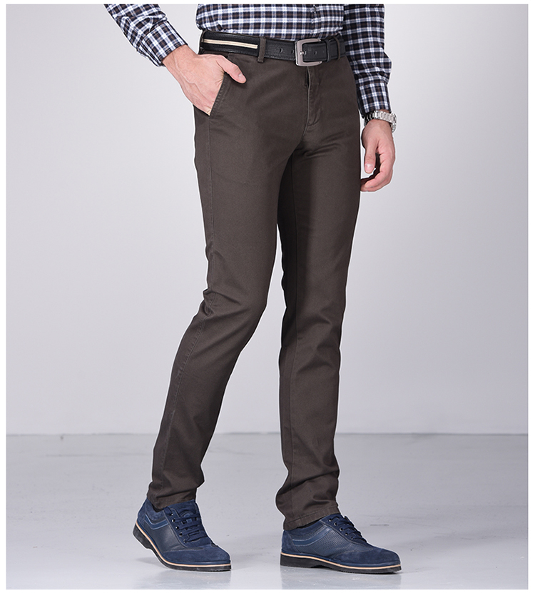 九牧王 2015年秋季新品商务休闲免烫修身纯棉纯色休闲裤 jb155063t 31