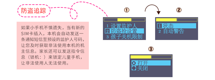 爱意通(aiyitong) Z9000 移动/联通2G儿童手机 粉色