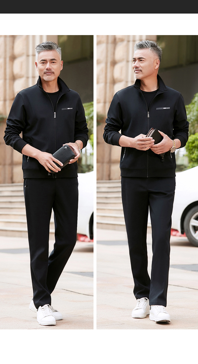 品牌男士三件套中老年运动套装男2020春秋户外跑步运动服男休闲套装