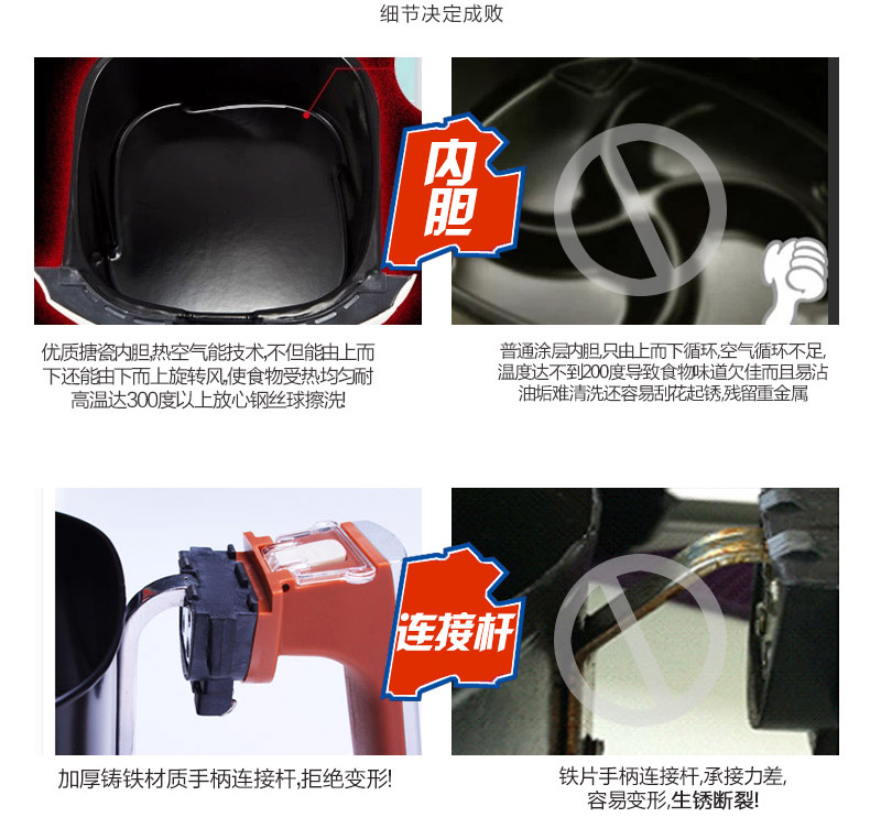 韩国现代二代无油空气炸锅家用电炸锅大容量薯条机